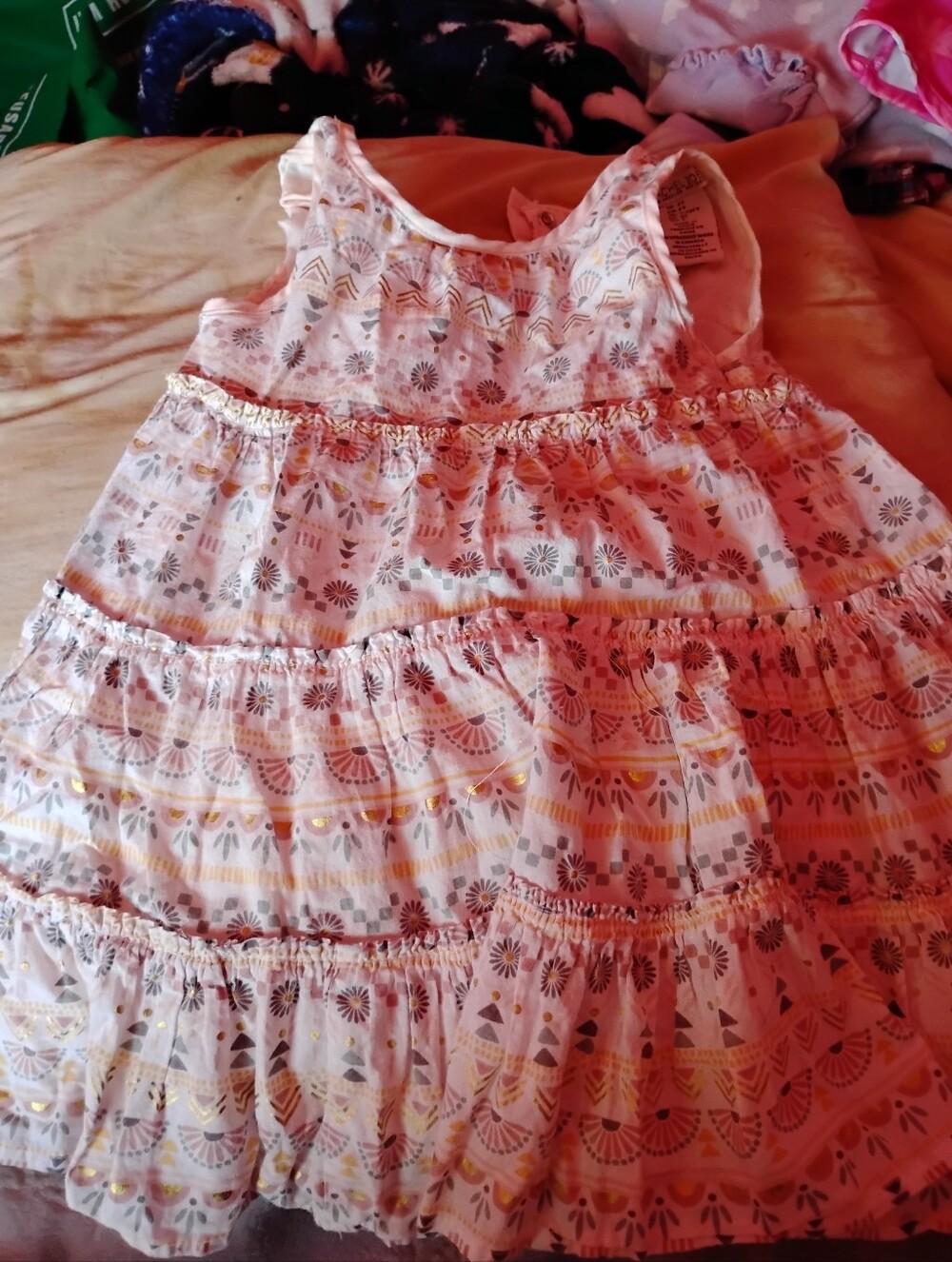 Rachel Zoe White Floral Tiered Sundress with Pink Accents